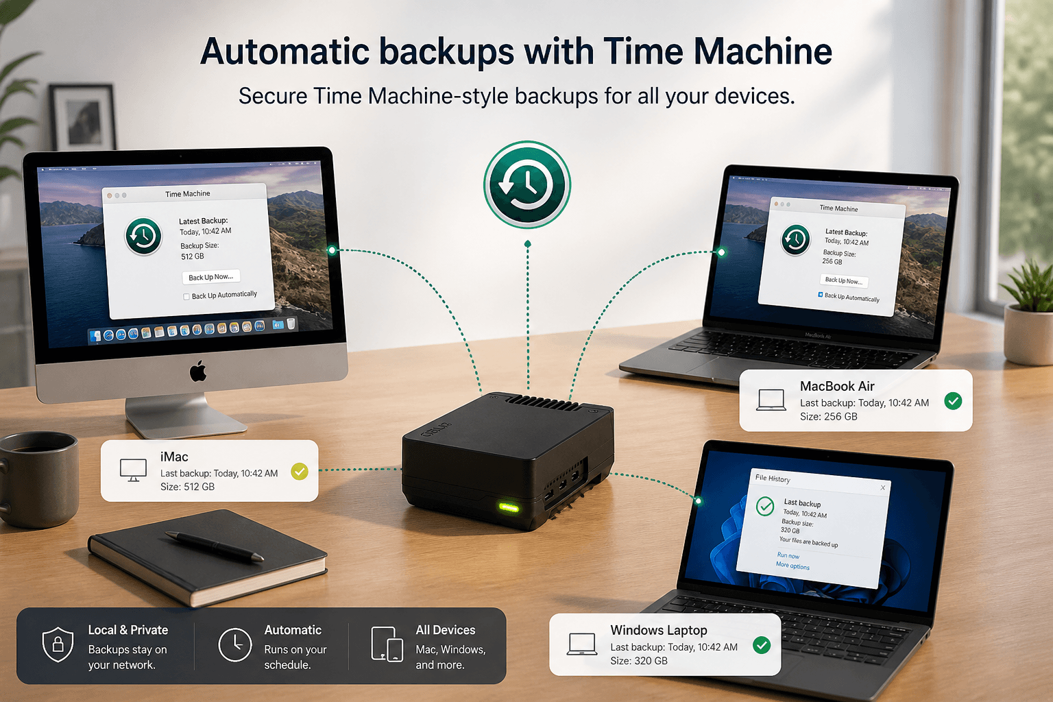 Time Machine backups to WOMBATS Shield Vault.